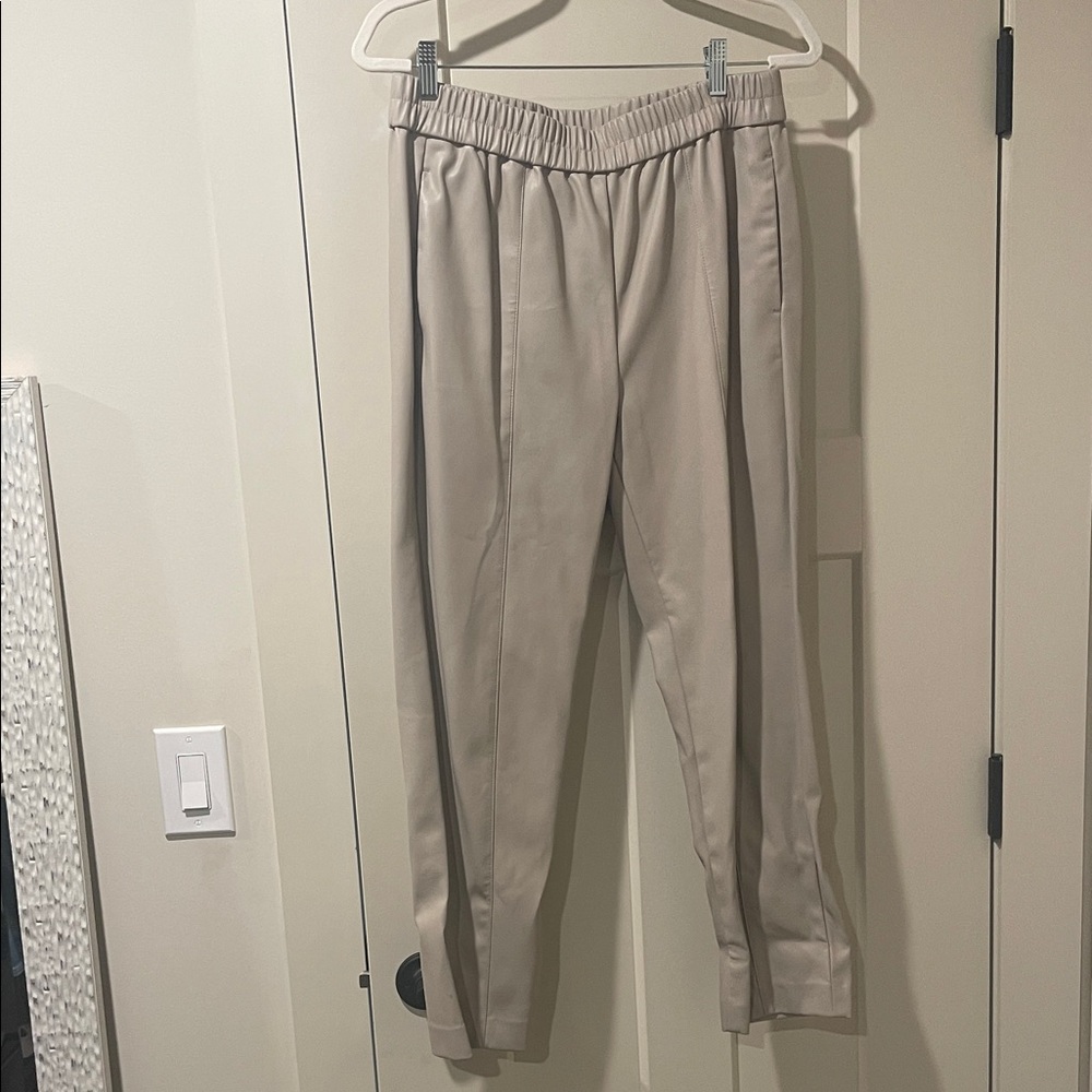 Ann Taylor Tan Vegan Leather Pants